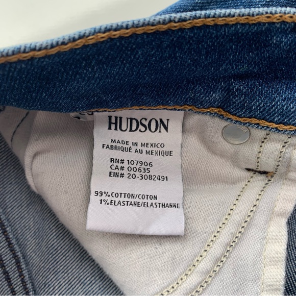 Hudson Sade Cut Off Jean Shorts 25 Blue Striped - Picture 7 of 11